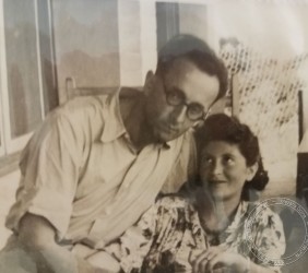 Yehuda/Lopek/Leibish Weissberger with his wife, 1949