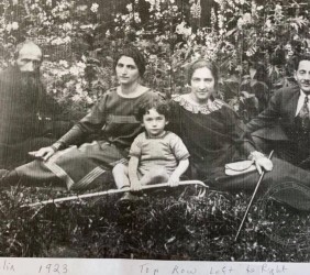 4.	Stern family in 1923 in Berlin. From left: Josef Zev Sussman, his daughter Leibe Feige and her son Izydor (at the age of 3), her older sister, Betty Adler with her husband Gershon Adlerwho (who left Berlin in the late 1930 and came to the US) 