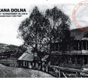 6. Szmidtówka – a guesthouse and inn, placed between Mszana Dolna and Kasinka Mała; a postcard from the private archive of Jadwiga Stożek 