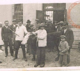 21. A slaughterhouse in Mszana Dolna, 1936. Turner and Sztamberger families used to work there; photo from the archive of Anna Kadłubek