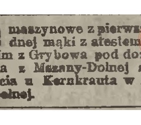 27. Excerpt from Nowy Dziennik, 1924, no 52, advertising matzahs produced in Mszana Dolna 