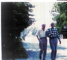 Kuba Weissberger and the friend of his youth, Aleksander Kalczyński, Mszana Dolna, 1993.