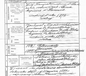 10. Marriage certificate of Jochwed Schwitzer and Wolf Trompter, 1899. Source: Helen Krag’s family collection.